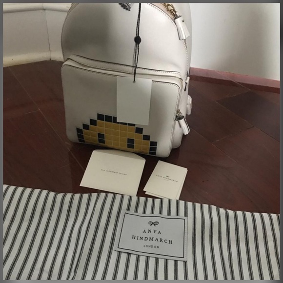 ❌SOLD❌Anya Hindmarch Yellow/White Leather Backpack - Picture 2 of 5